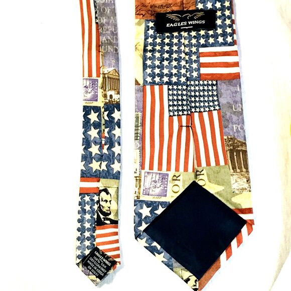 Eagles Wings Tie USA Flag Capitol Constitution Stamps Government History July 4 - Picture 7 of 9